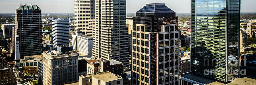 Indianapolis Indiana Downtown Buildings Panoramic Photo Photograph by Paul Velgos