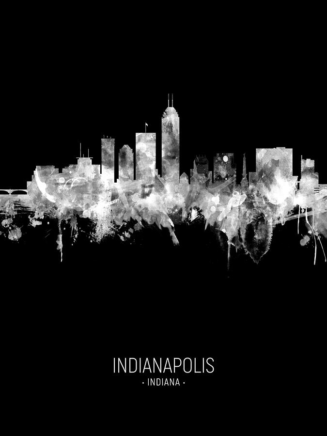 Indianapolis Indiana Skyline #62 Digital Art by Michael Tompsett