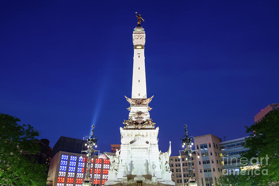 Indianapolis Indiana Soldiers and Sailors Monument at Night Phot Photograph by Paul Velgos