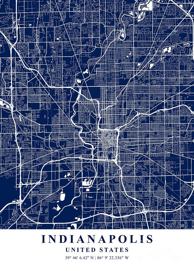 Indianapolis - United States Navy Plane Map Photograph by Tien Stencil ...