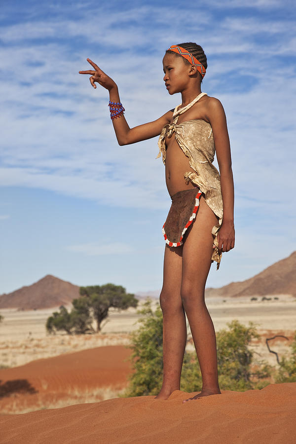 Indigenous Bushman/San girl of Namibia Photograph by Martin Harvey