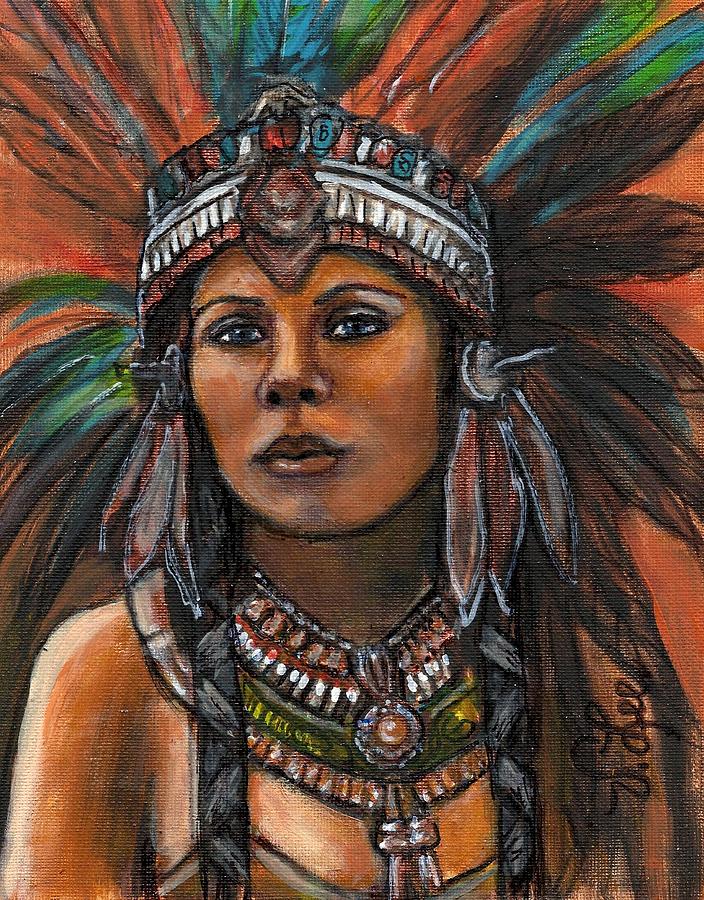 Indigenous Princess Portrait Painting by VLee Watson