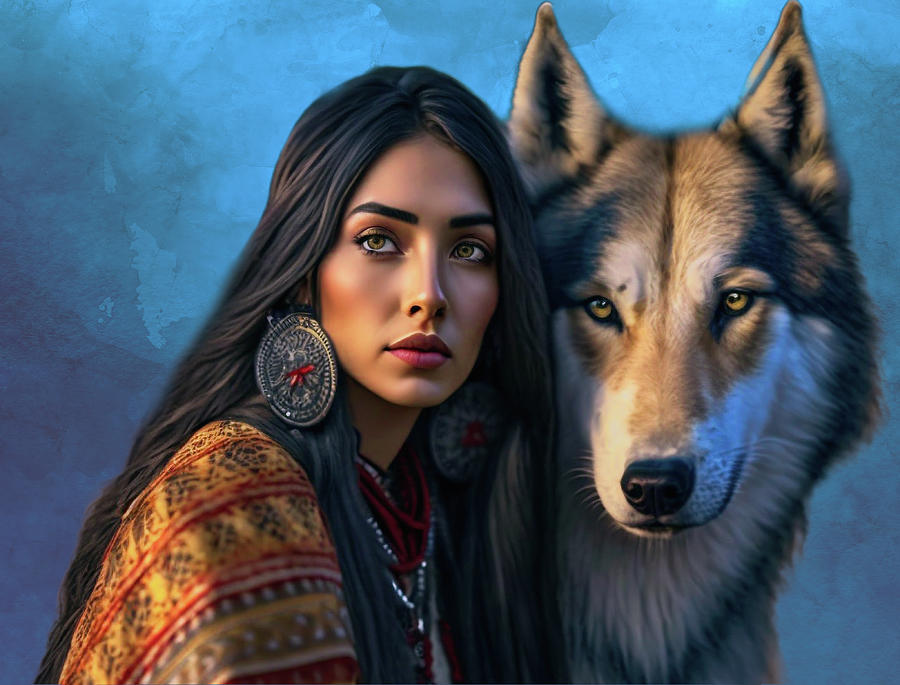 Indigenous Spirit - Wolf Digital Art by Gary Schreiner - Fine Art America