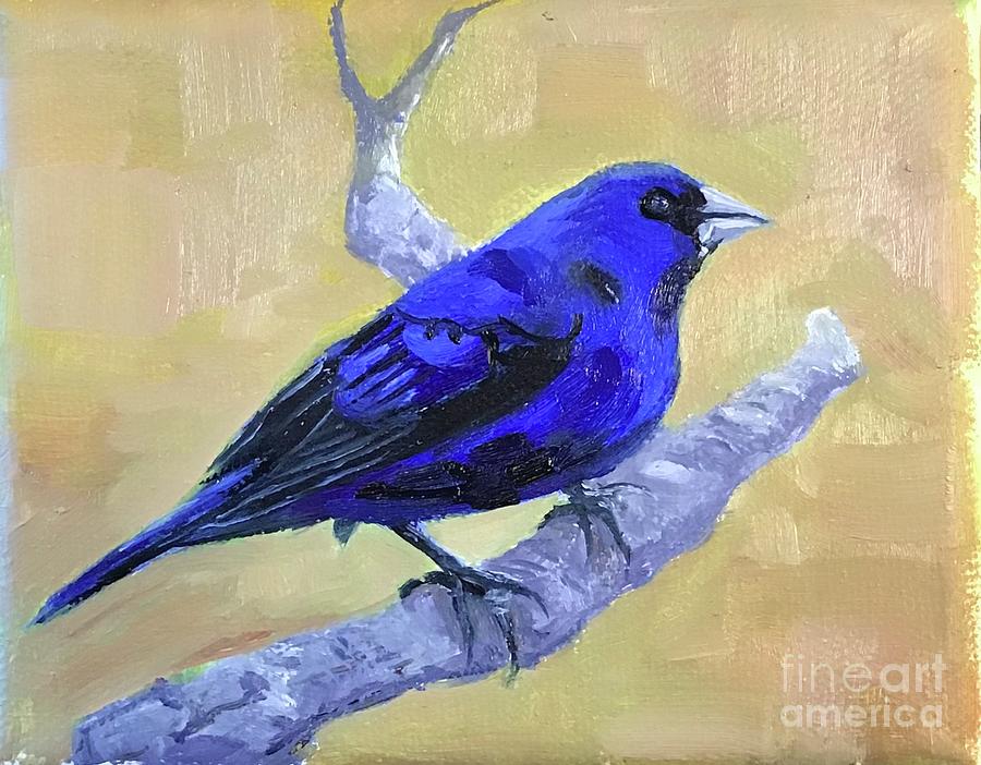 Indigo Bunting Painting by Anne Marie Brown