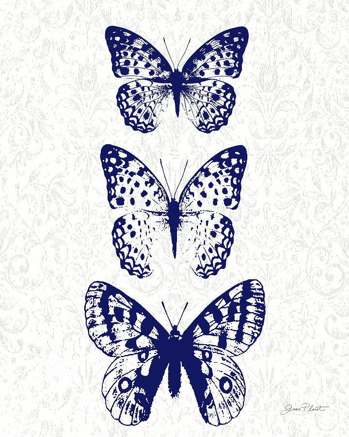 Indigo Butterfly Study A Digital Art by Jean Plout