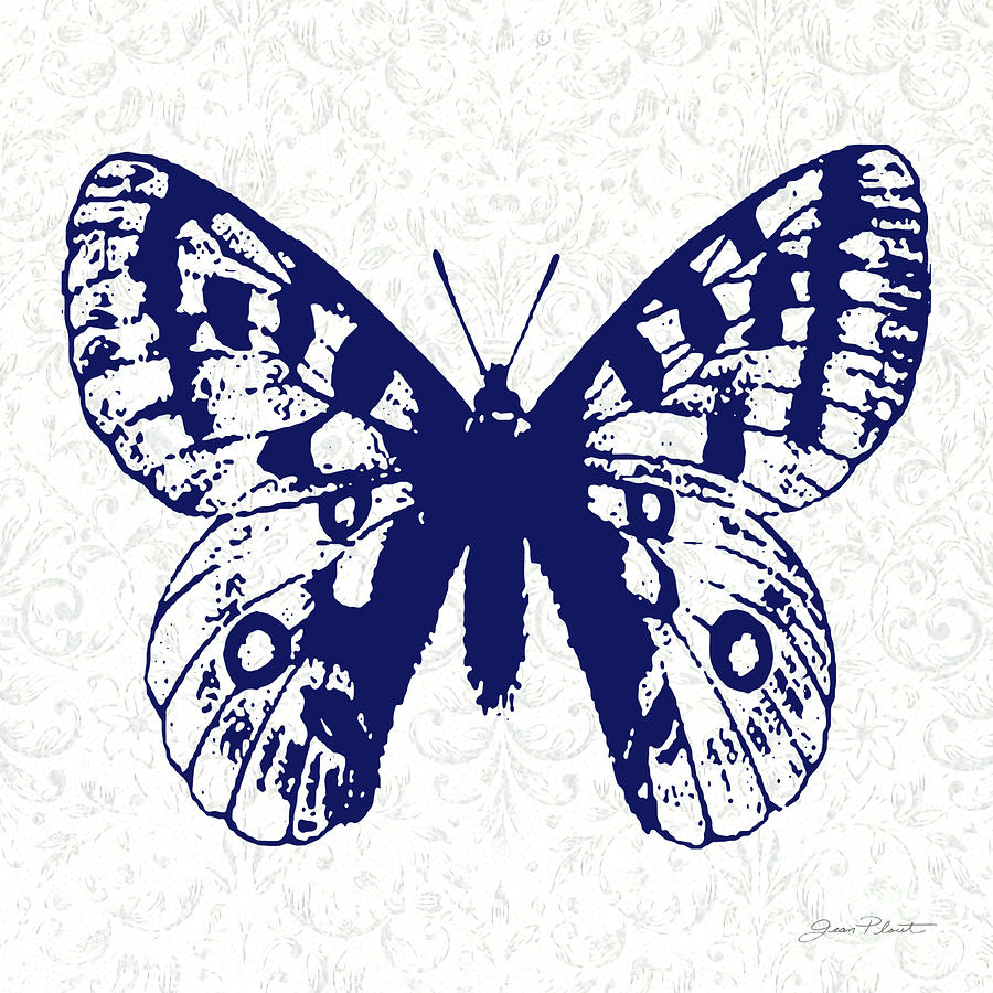 Indigo Butterfly Study B Digital Art by Jean Plout