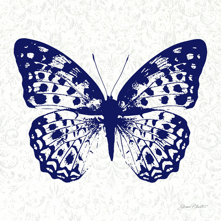 Indigo Butterfly Study C Digital Art by Jean Plout