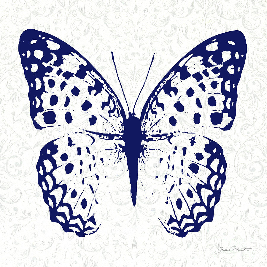 Indigo Butterfly Study D Digital Art by Jean Plout