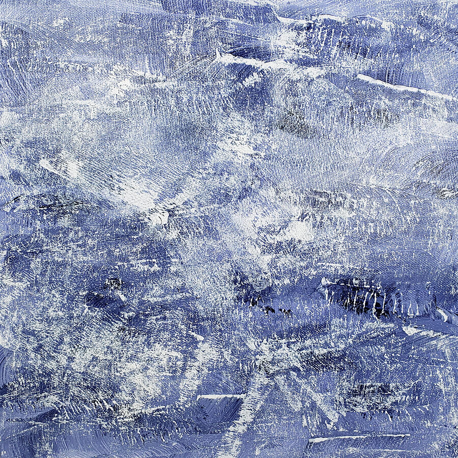 INDIGO SURF Blue and White Abstract Painting by Lynnie Lang