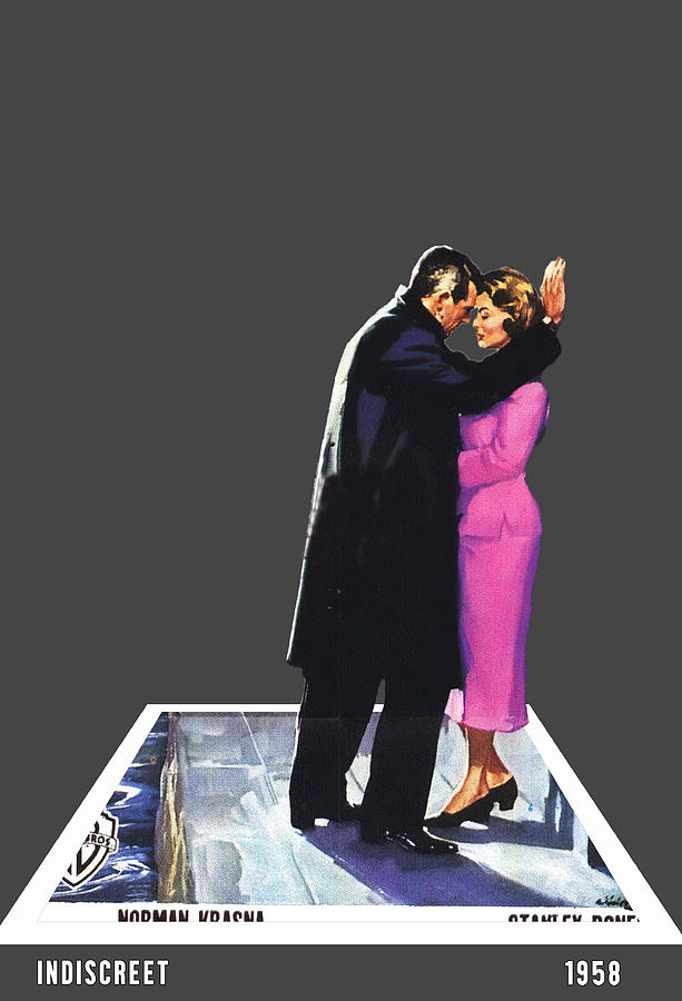 Indiscreet, 1958 - 3d movie poster Mixed Media by Movie World Posters
