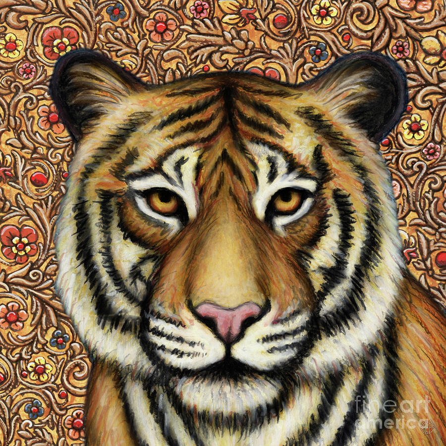 Indochinese Tiger Tapestry Painting by Amy E Fraser