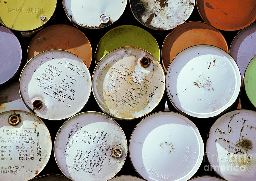 industrial photography abstract - Industrial Drums Photograph by Sharon Hudson