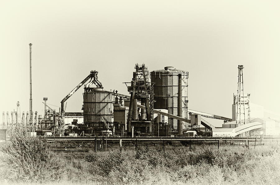 Industrial Plant Monochroe Photograph by Jeff Townsend
