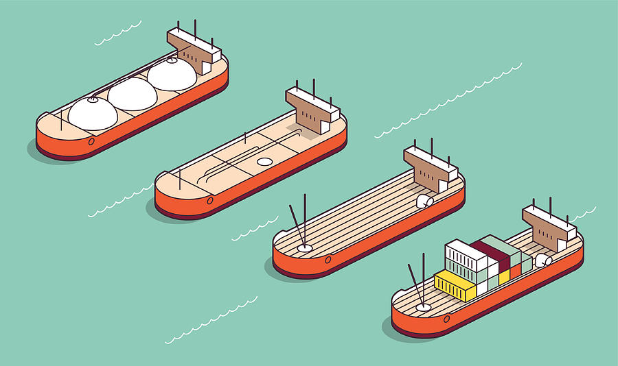 Industrial Ships Drawing by Anilyanik