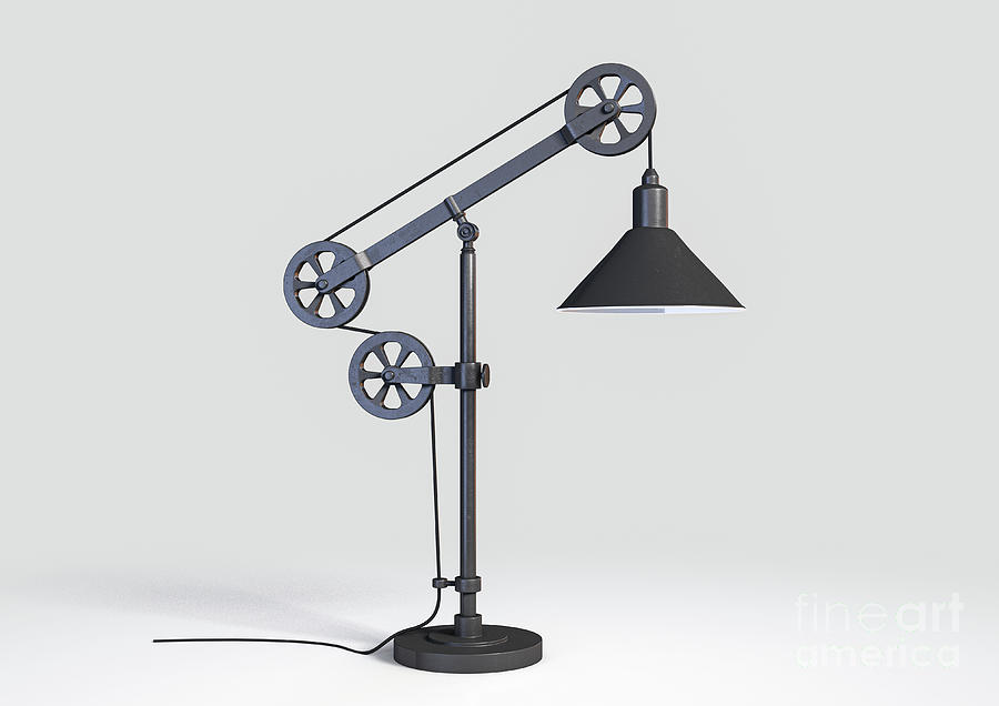 Industrial Style Desk Lamp Digital Art by Allan Swart - Fine Art