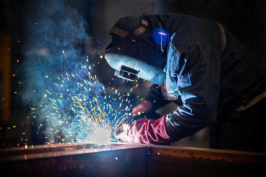 Industrial Welder With Torch Photograph by RainStar