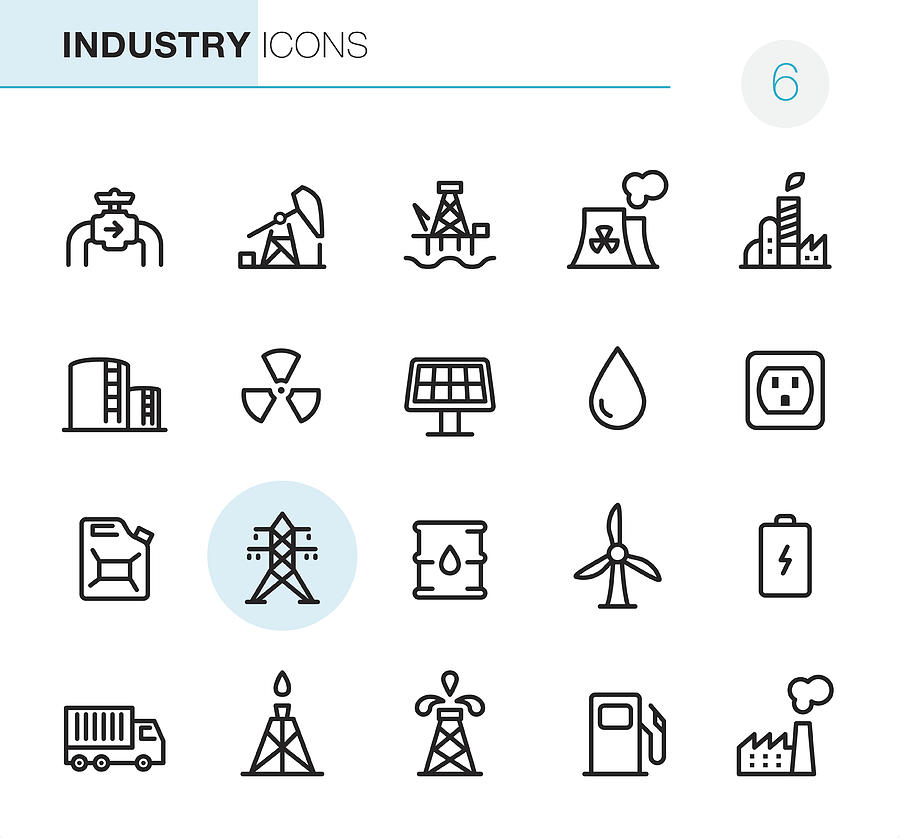 Industry - Pixel Perfect icons Drawing by Lushik