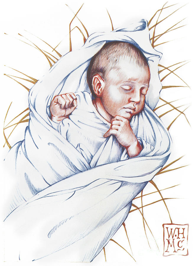 Infant Jesus Drawing by William Hart McNichols