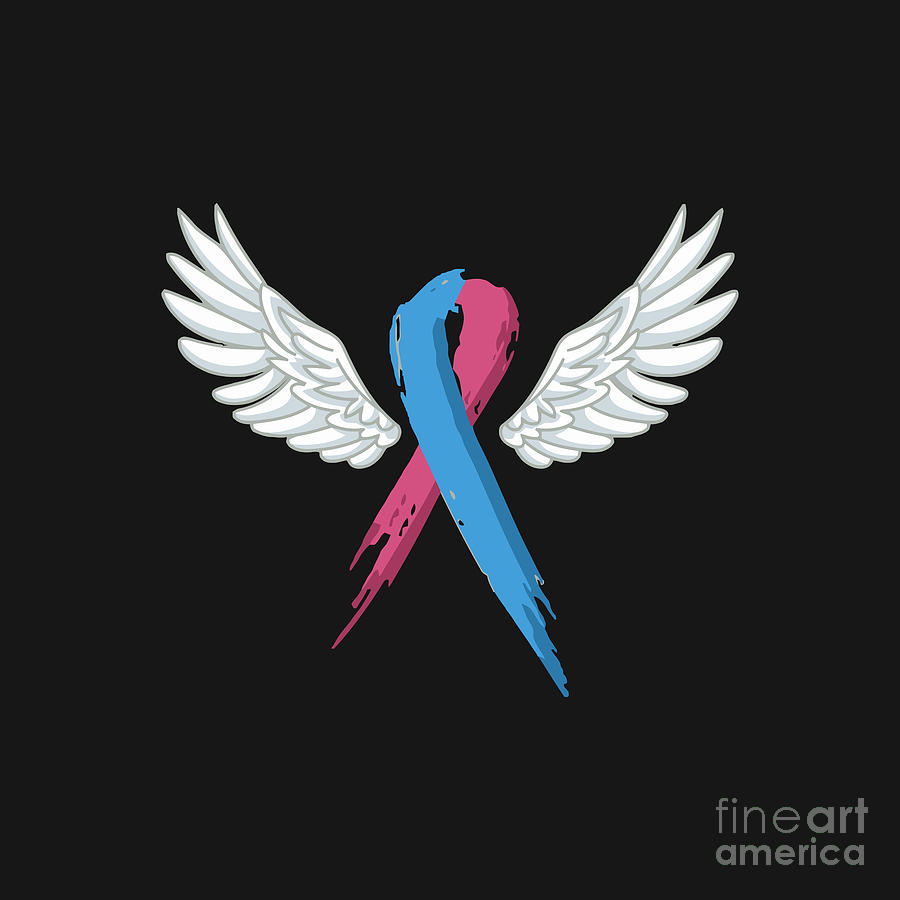 Infant Loss Angel Wings Miscarriage Awareness Gift Drawing by Belinda