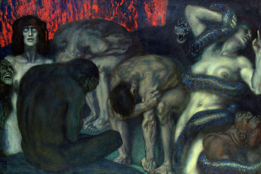 Franz Von Stuck Painting - Inferno by Franz von Stuck