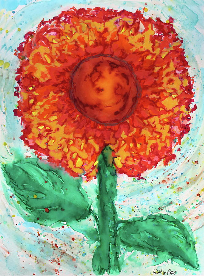 Inferno Sunflower Painting by Kenneth Pope