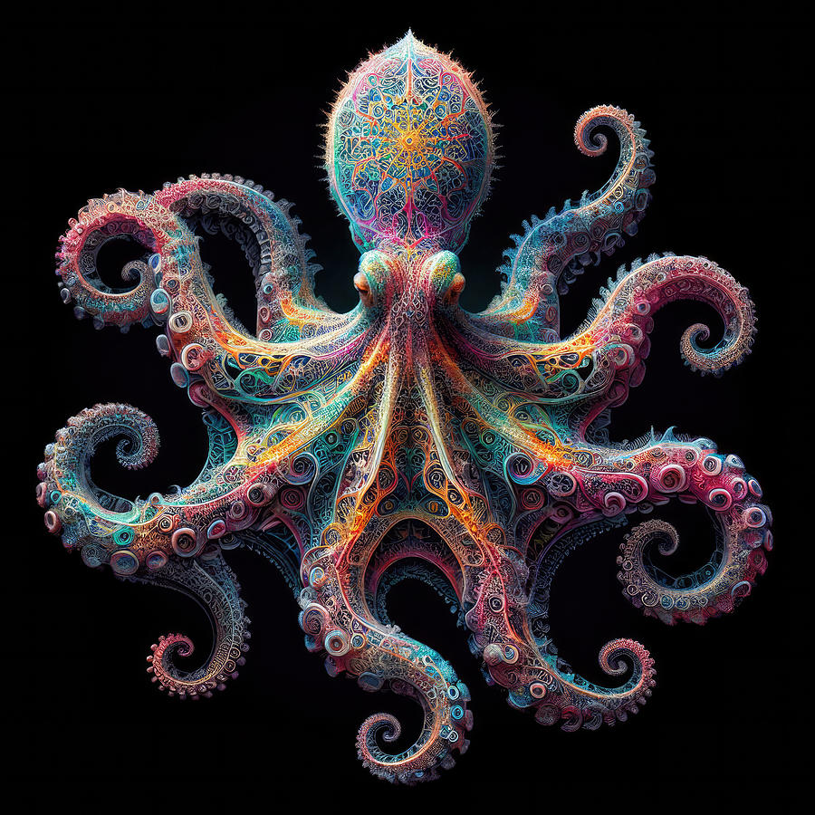 Infinite Depths - An Intricate Fractal Octopus Photograph by Bill and ...