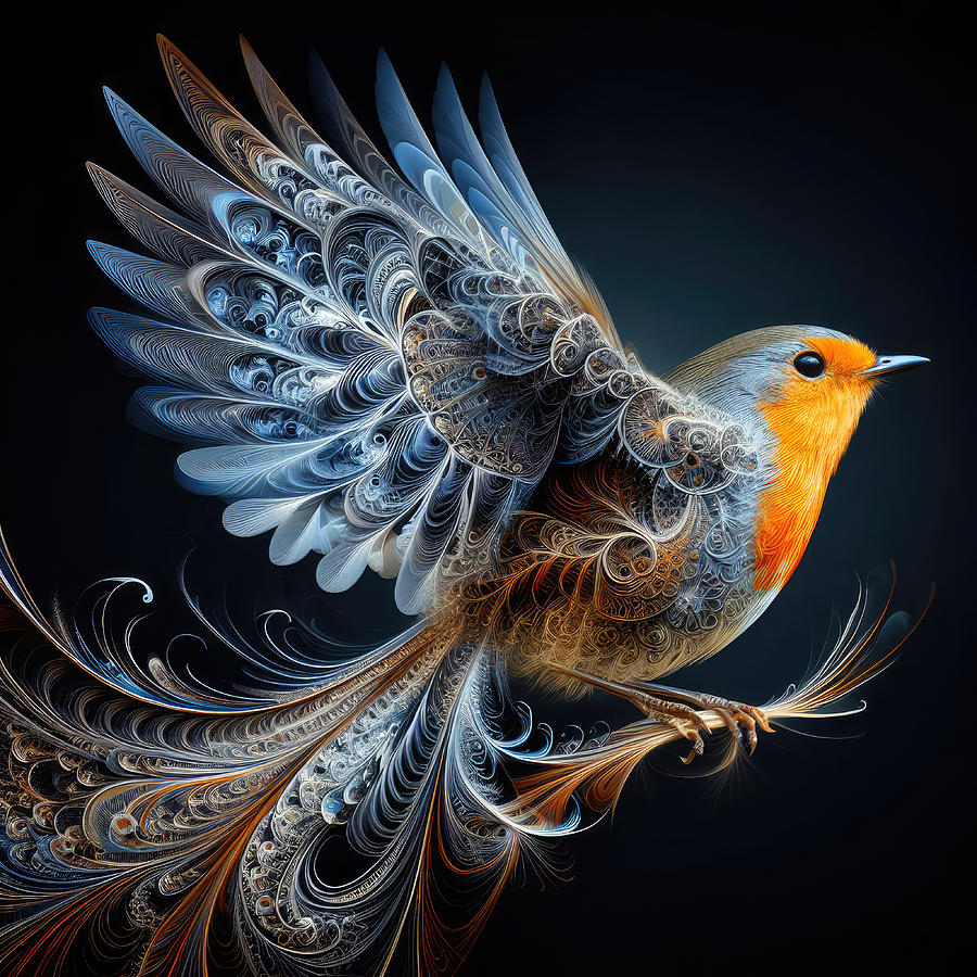 Infinite Wingspan - The Fractal Marvels of Robins Flight Photograph by Bill and Linda Tiepelman