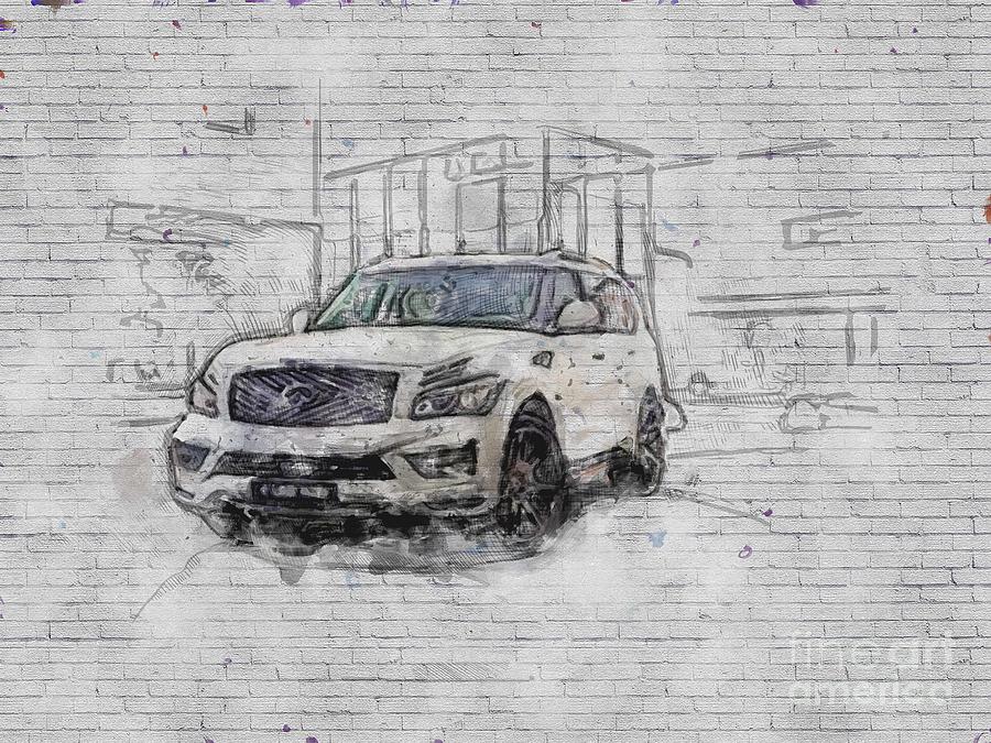 Infiniti Qx80 Larte White Japanese Cars Digital Art by Ashtyn Treutel ...