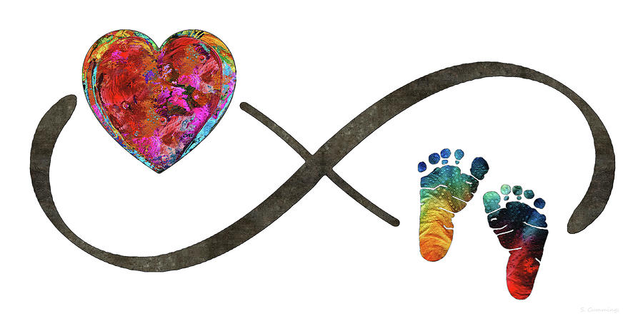 Infinity Symbol Painting - Infinity Baby Love - Always And Forever - Sharon Cummings by Sharon Cummings