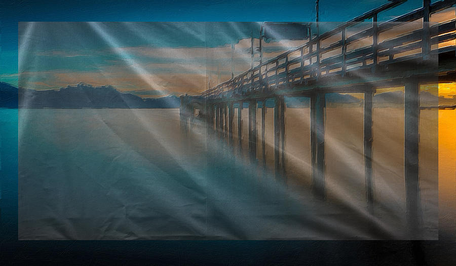 Infinity Dock Covered In Veiled Silk Painting by Tony Rubino