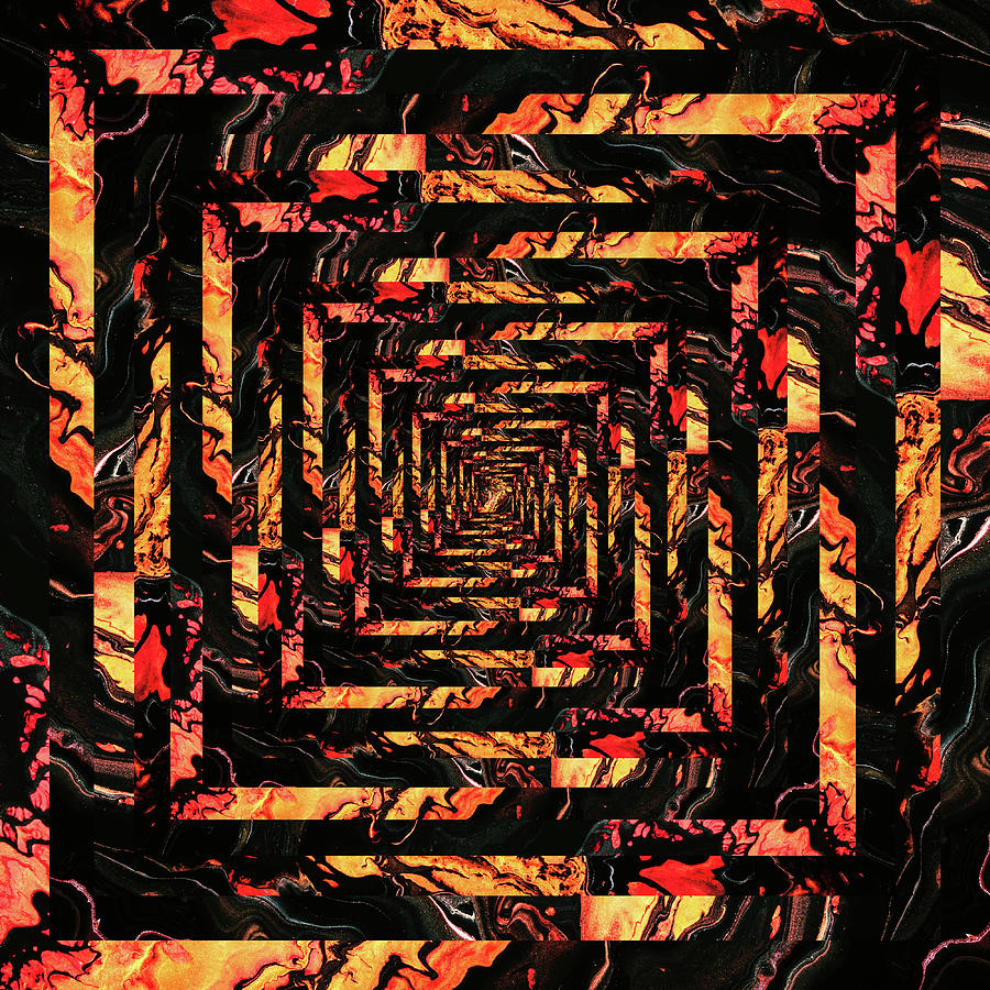 Infinity Tunnel Lava 2 Digital Art