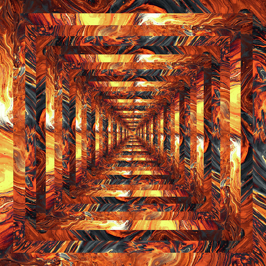Infinity Tunnel Lava Digital Art