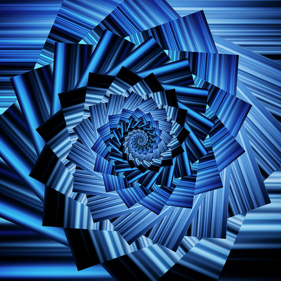 Infinity Tunnel Spiral Blurred Blue Lines Digital Art