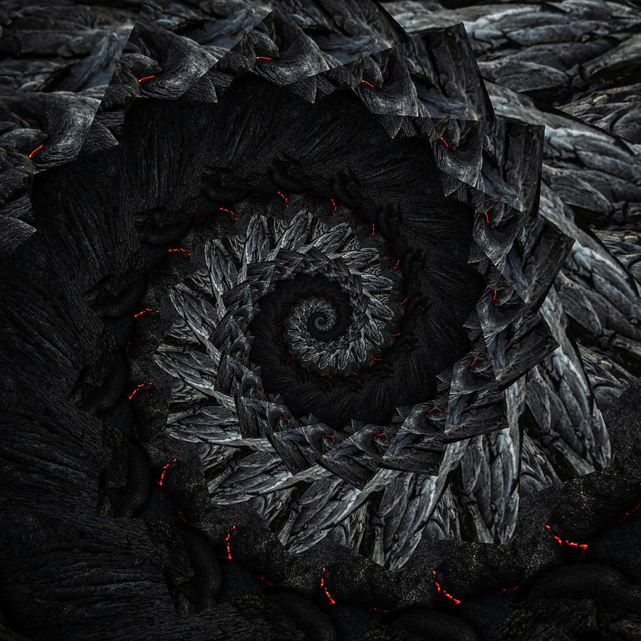 Infinity Tunnel Spiral Lava 3 Digital Art