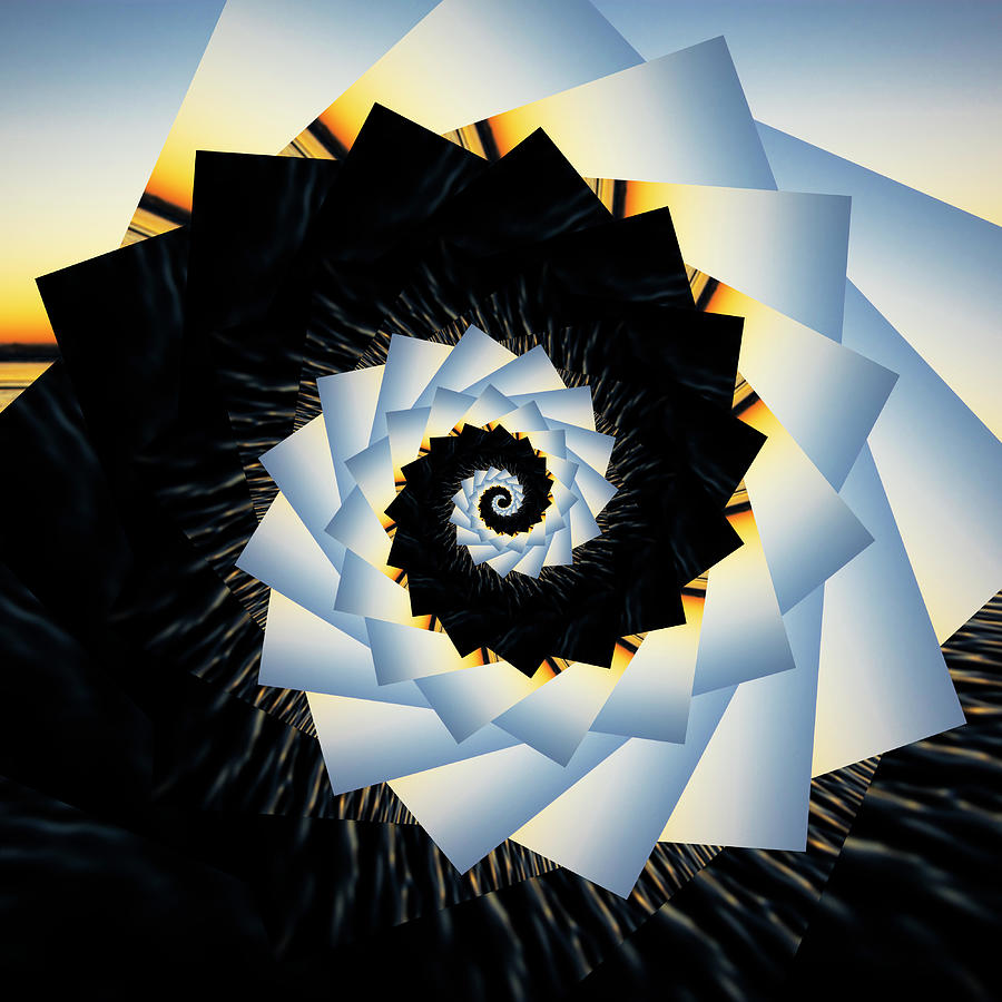 Infinity Tunnel Spiral Ocean Shores Sunset Digital Art by Pelo Blanco Photo