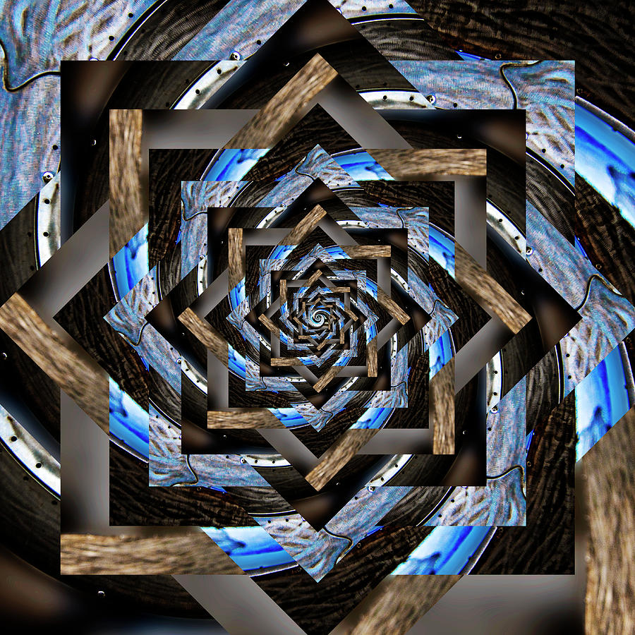 Infinity Tunnel Star Salmon Waves 2 Digital Art