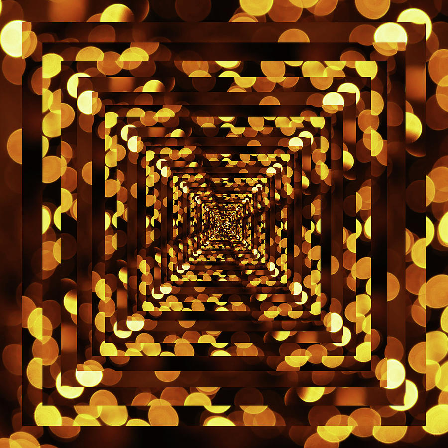 Infinity Tunnel Yellow Bokeh Digital Art by Pelo Blanco Photo