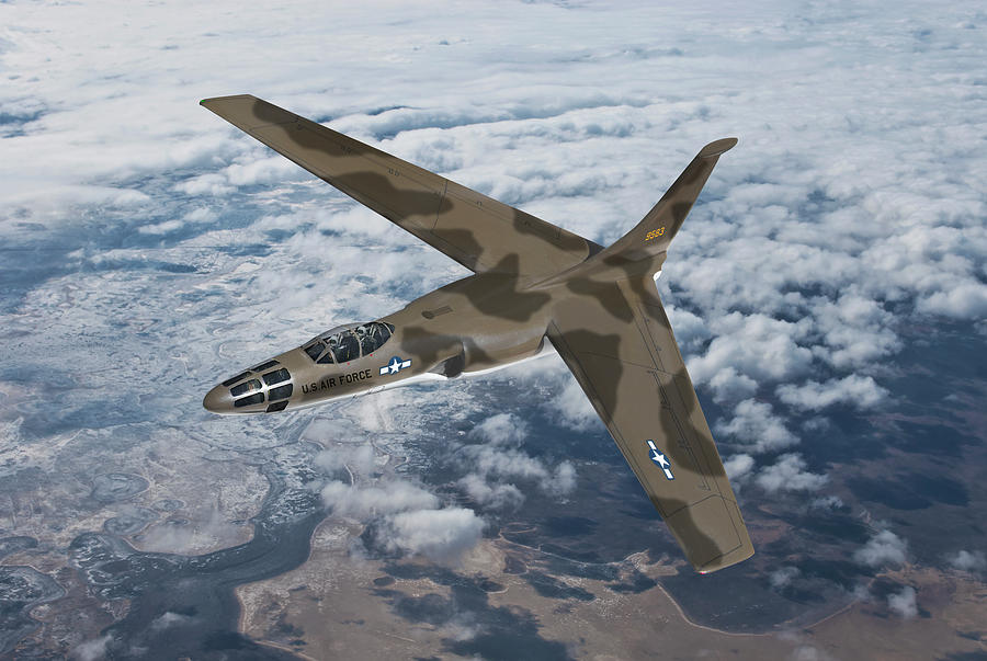Inflight View of a Convair XB-53  Digital Art by Erik Simonsen
