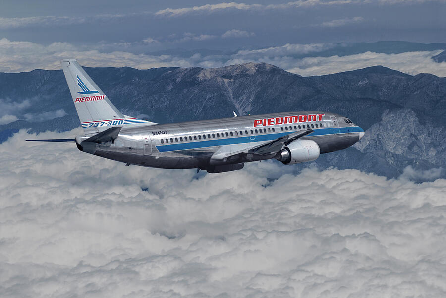 Inflight View of a Piedmont Airlines Boeing 737 Mixed Media by Erik ...