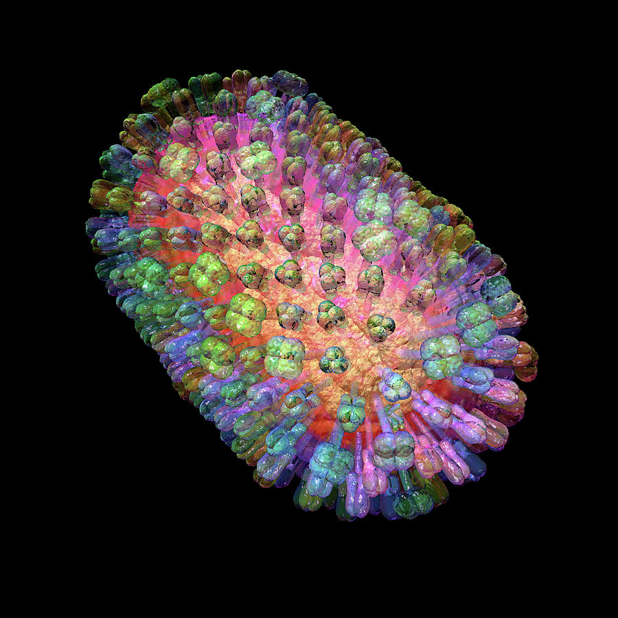 INFLUENZA Rainbow Virus Digital Art by Russell Kightley