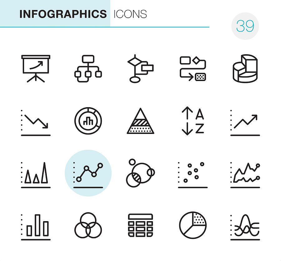 Infographics - Pixel Perfect icons Drawing by Lushik