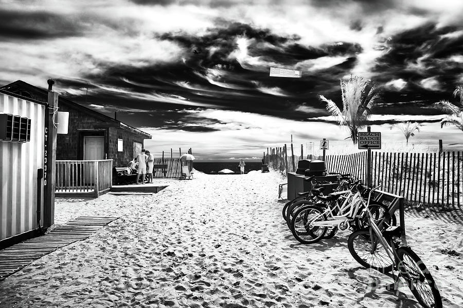 Infrared Beach Entry Bikes at Long Beach Island Photograph by John Rizzuto