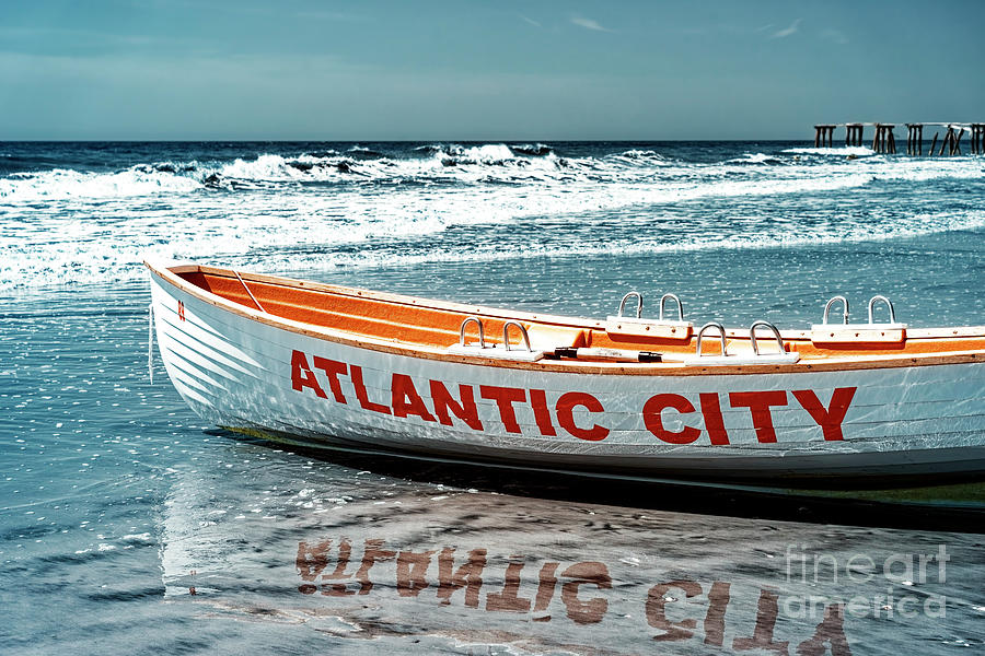 Infrared Boat Reflections at Atlantic City Photograph by John Rizzuto