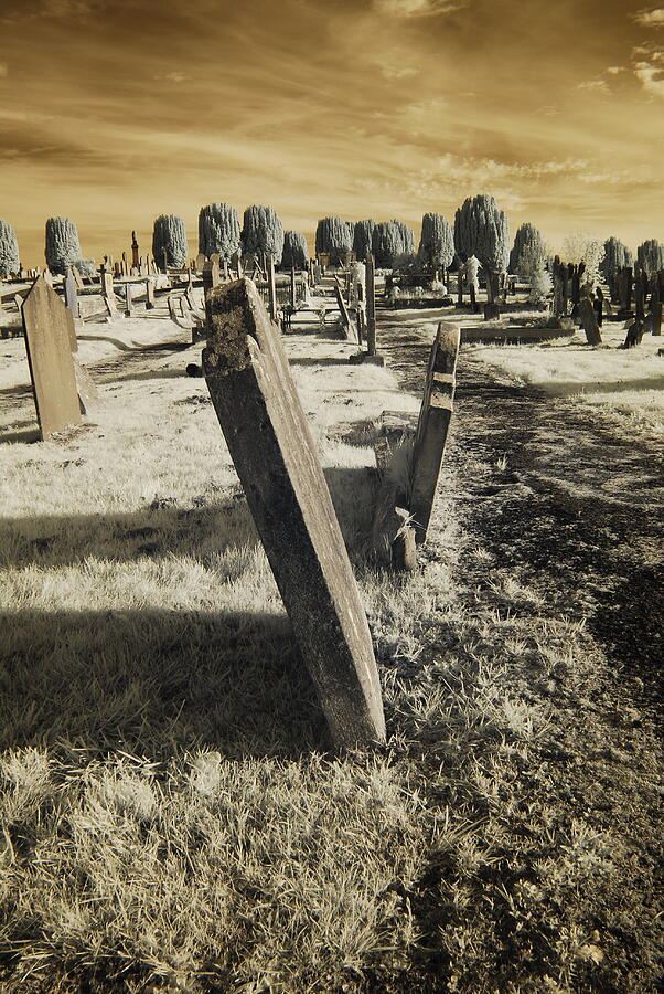Infrared Cemetery On The Hill Photograph