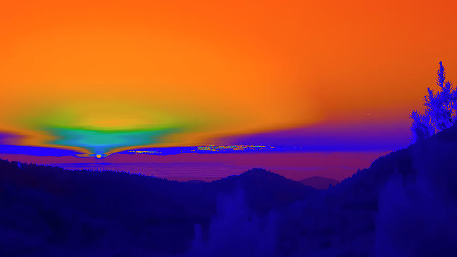 Infrared gaze from Mt. Ymittos towards the Saronic Gulf Photograph by Ioannis Konstas