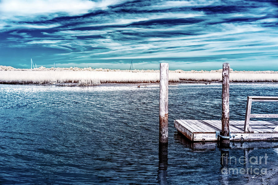 Infrared Long Beach Island Bay Dock Photograph by John Rizzuto