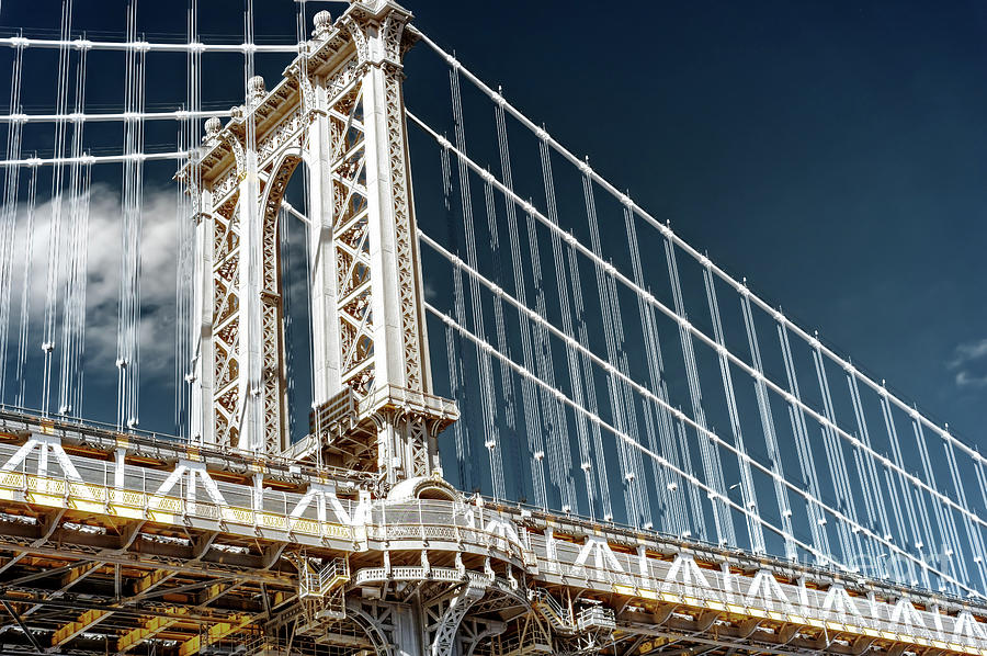 Infrared Manhattan Bridge in New York City Photograph by John Rizzuto