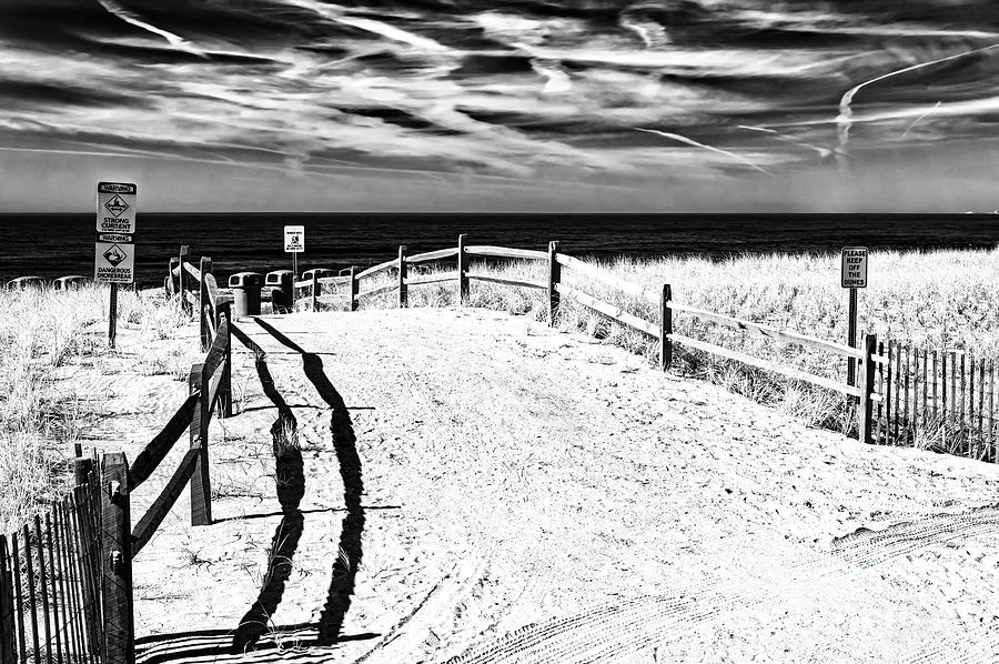 Infrared Ocean City Beach Entry in New Jersey Photograph by John Rizzuto