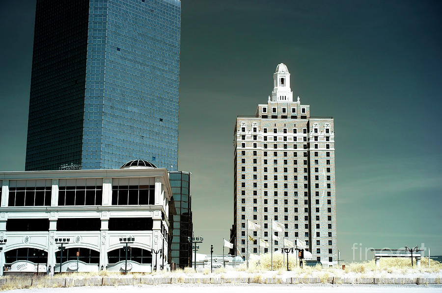 Infrared Old and New Buildings in Atlantic City Photograph by John Rizzuto