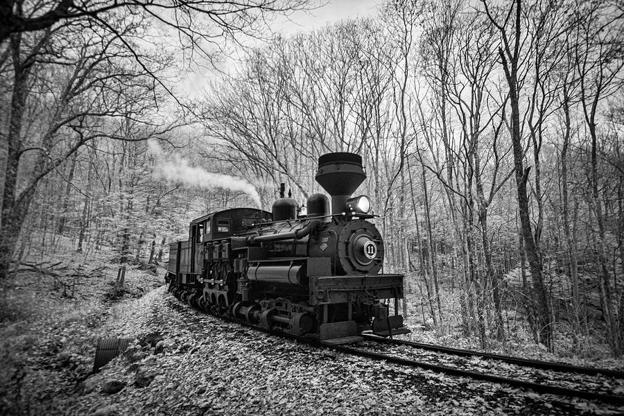 Infrared photo is of Cass Scenic Railway Shay locomotive number 11 Photograph by Jim Pearson